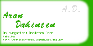 aron dahinten business card